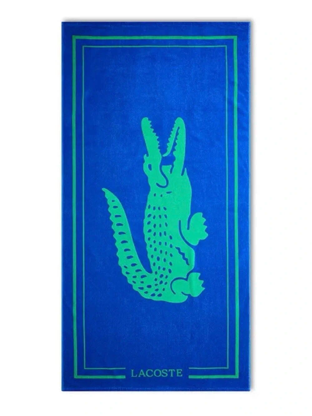NWT Lacoste Crocodile Beach Towel Blue Green Cotton - 36